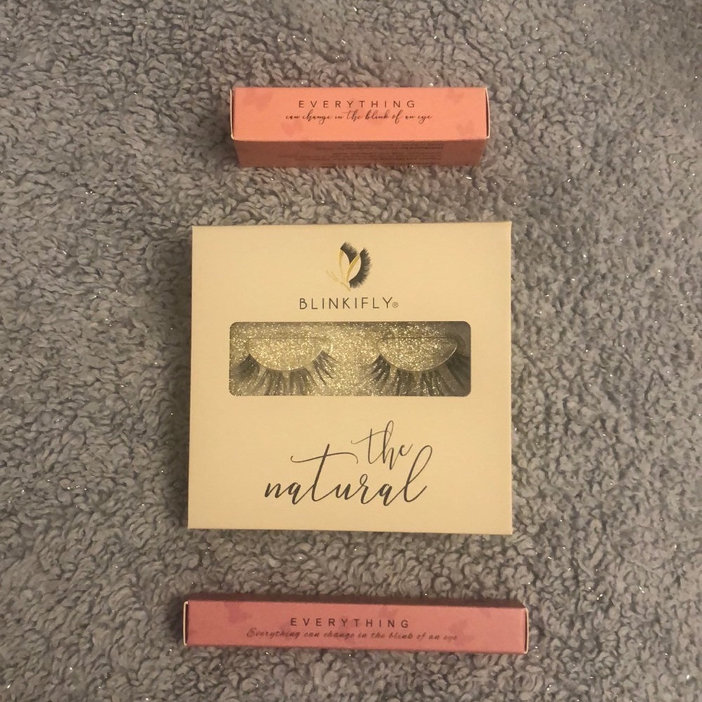 Lashes Set and Adhesives, Natural Lashes, Fake Eye Lashes, Brand New!